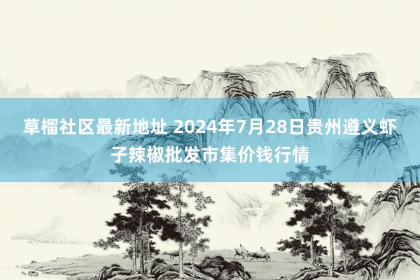 草榴社区最新地址 2024年7月28日贵州遵义虾子辣椒批发市集价钱行情