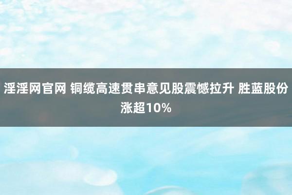 淫淫网官网 铜缆高速贯串意见股震憾拉升 胜蓝股份涨超10%