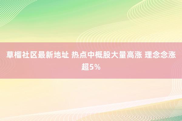 草榴社区最新地址 热点中概股大量高涨 理念念涨超5%