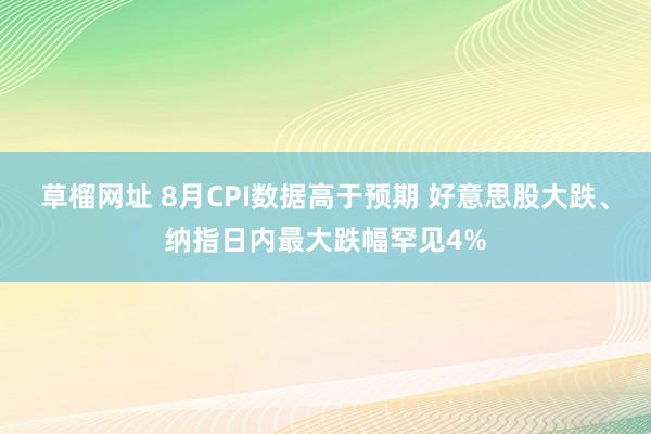   草榴网址 8月CPI数据高于预期 好意思股大跌、纳指日内最大跌幅罕见4%