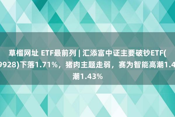 草榴网址 ETF最前列 | 汇添富中证主要破钞ETF(159928)下落1.71%，猪肉主题走弱，赛为智能高潮1.43%