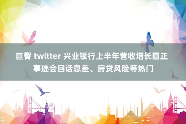   巨臀 twitter 兴业银行上半年营收增长回正 事迹会回话息差、房贷风险等热门