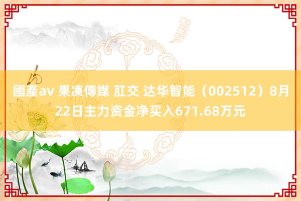 國產av 果凍傳媒 肛交 达华智能（002512）8月22日主力资金净买入671.68万元