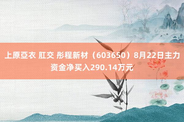   上原亞衣 肛交 彤程新材（603650）8月22日主力资金净买入290.14万元