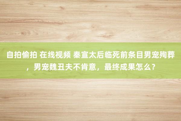   自拍偷拍 在线视频 秦宣太后临死前条目男宠殉葬，男宠魏丑夫不肯意，最终成果怎么？